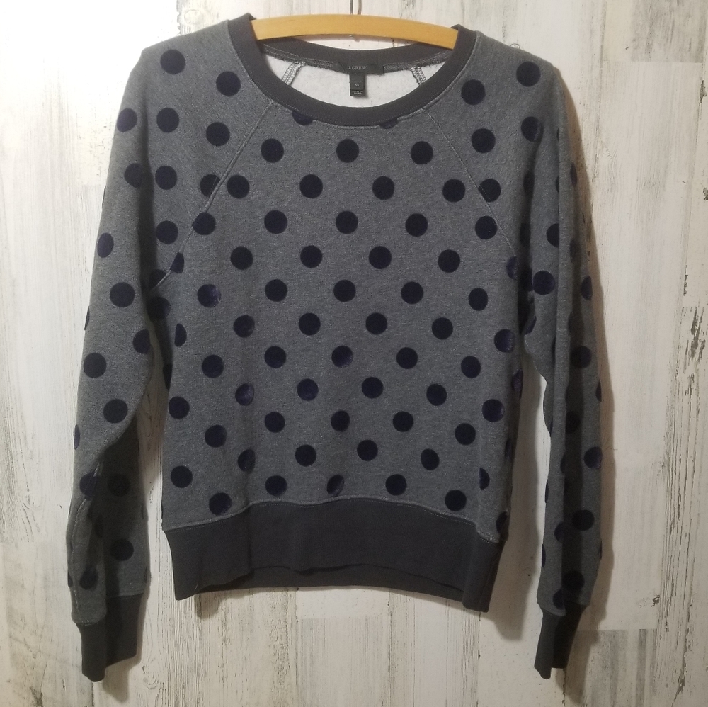 Small NWOT J Crew Polka Dot Pullover Sweatshirt